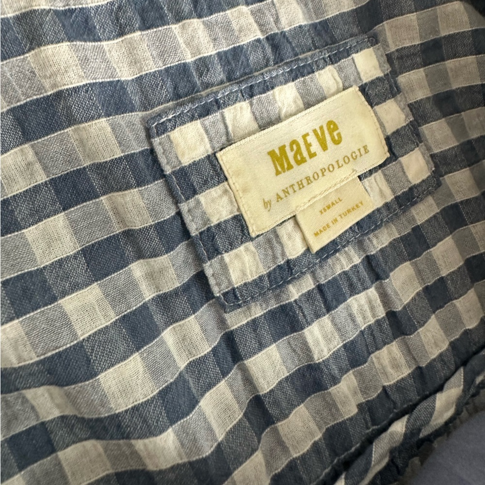 Maeve by Anthropologie Gingham Shirt Dress – Size 4 – With Slip - Picture 8 of 10
